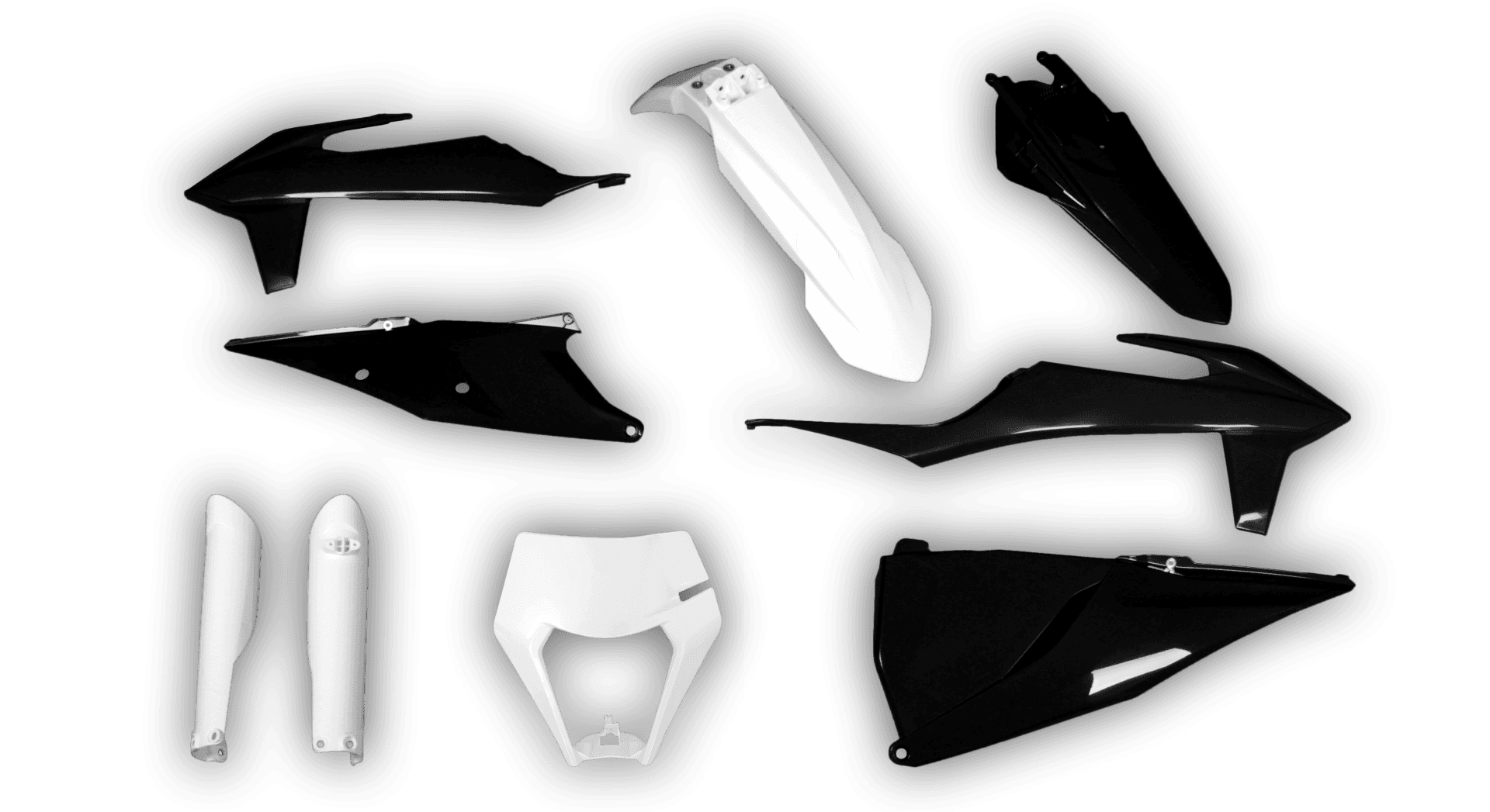 Plastics Kit - KTM - EXC EXC-F / XC-W XCF-W - 2020-2023 - Full Kit - White Black