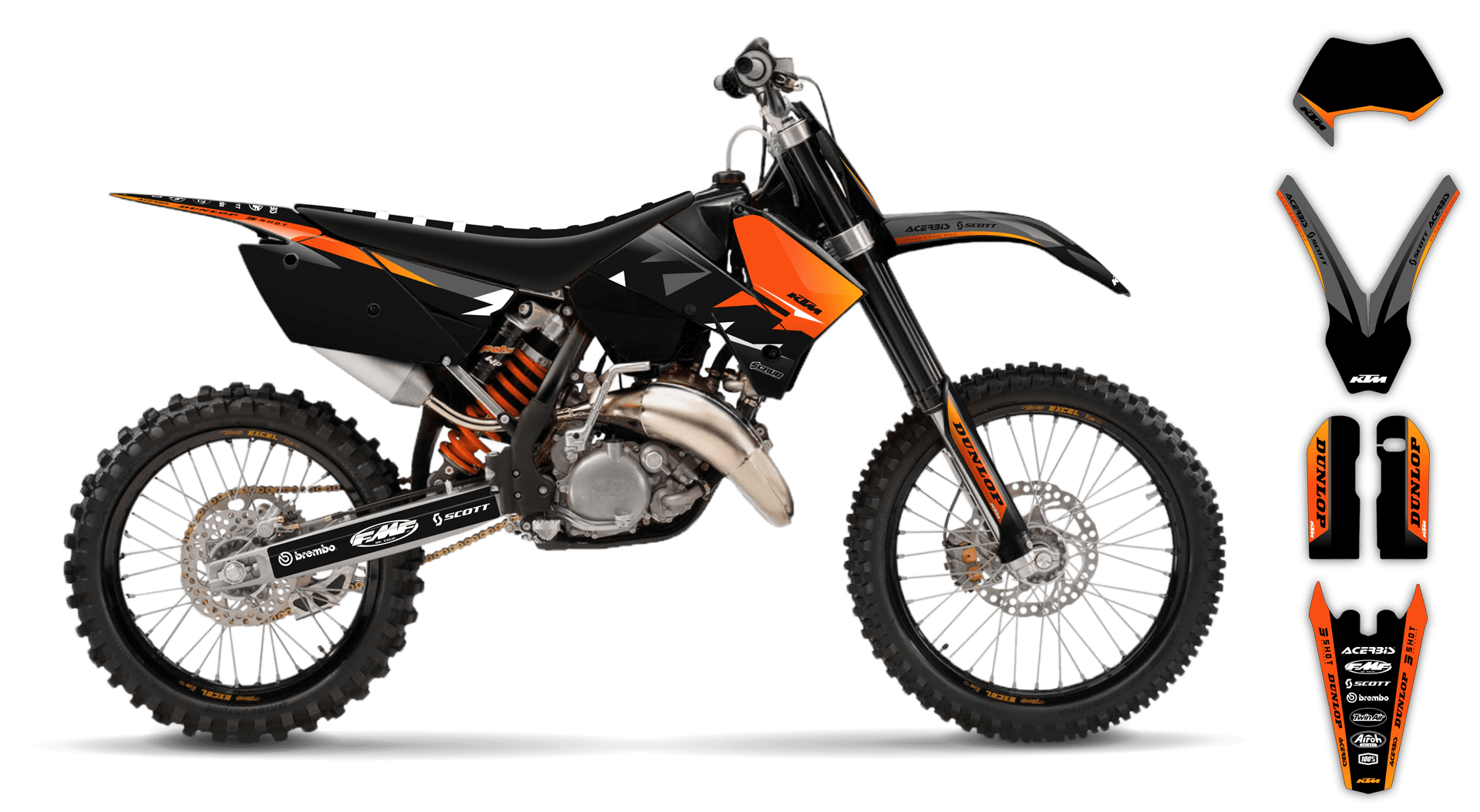 Graphics Kit - KTM - EXC EXC-F / XC-W XCF-W - 2005-2007 - K19 - R2
