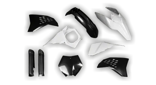 Plastics Kit - KTM - SX SX-F / XC XC-F - 2007-2010 - Full Kit - Black White