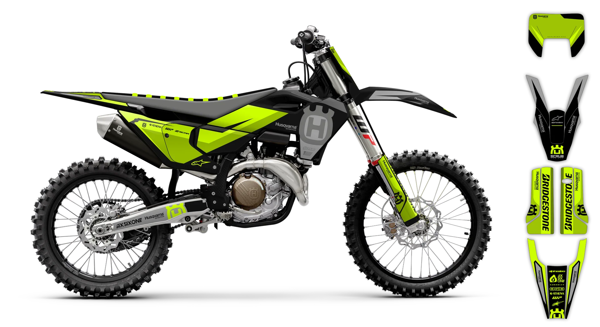 Graphics Kit - Husqvarna 14-> TE-FE Series - 2024 - Fluo H15 - LE