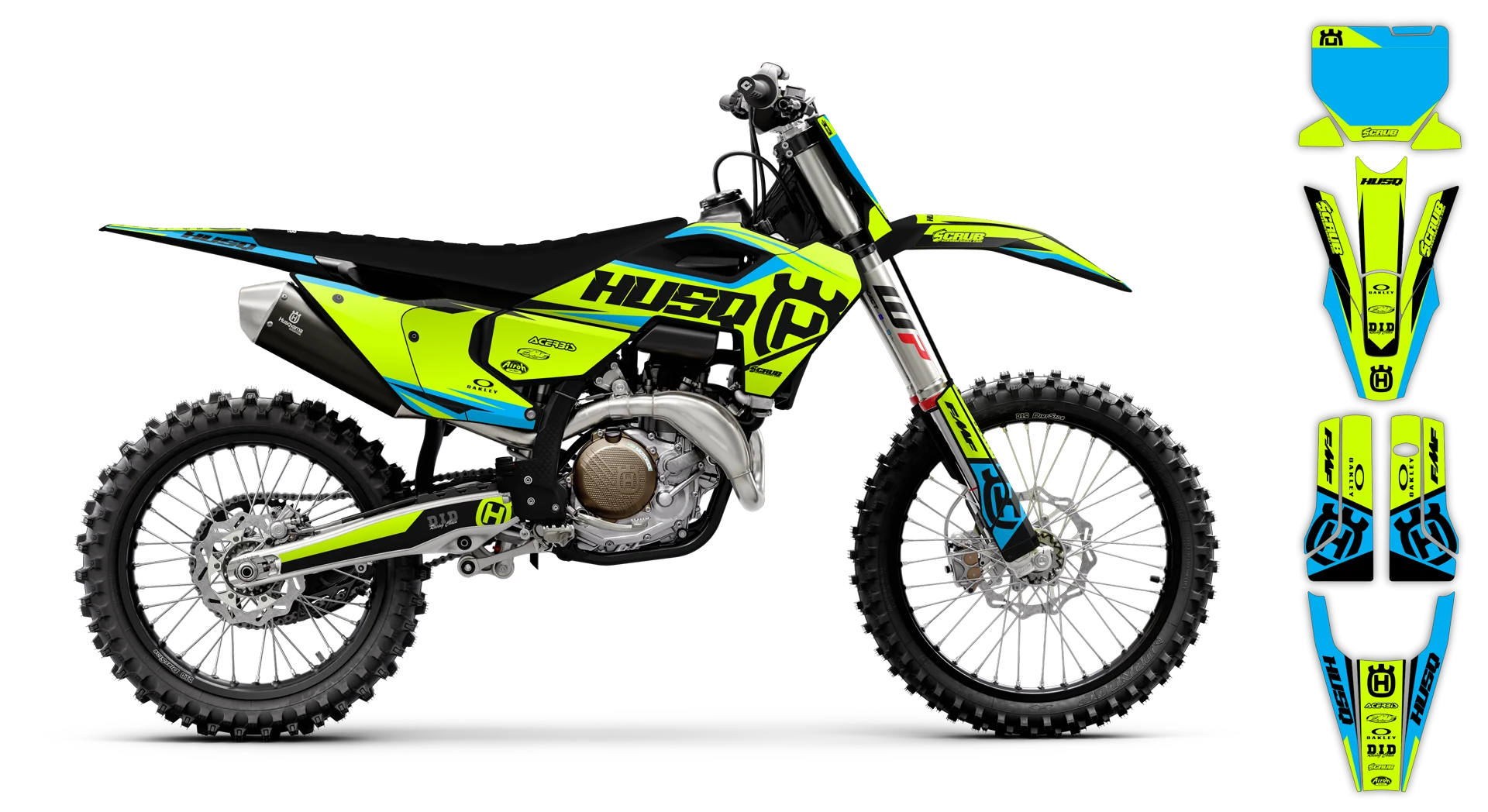 Graphics Kit - Husqvarna 14-> TC-FC-FX Series - 2023-2024 - Fluo SE1056 - LE