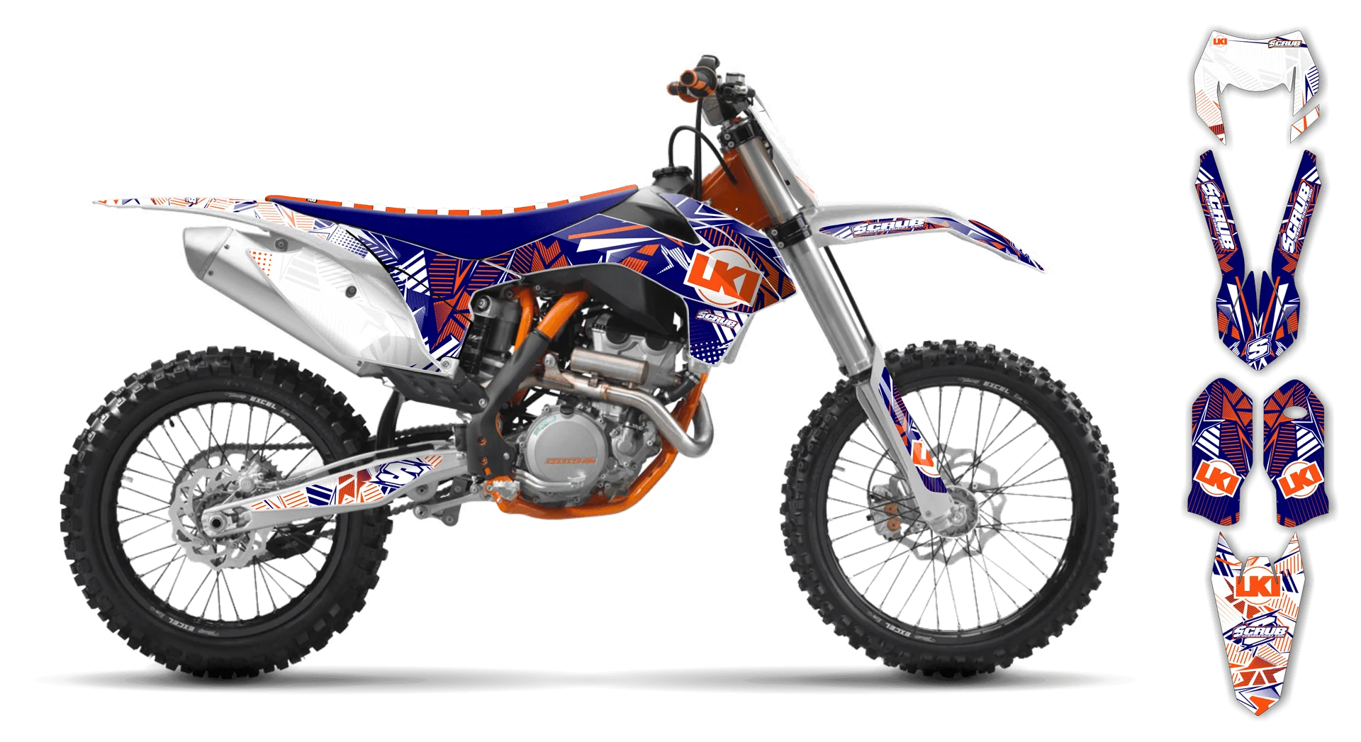 Graphics Kit - KTM - EXC EXC-F / XC-W XCF-W - 2012-2013 - Block Pass - LE