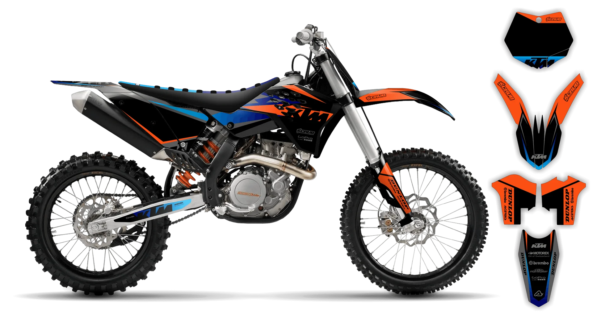 Graphics Kit - KTM - SX SX-F / XC XC-F - 2007-2010 - K16 - R1