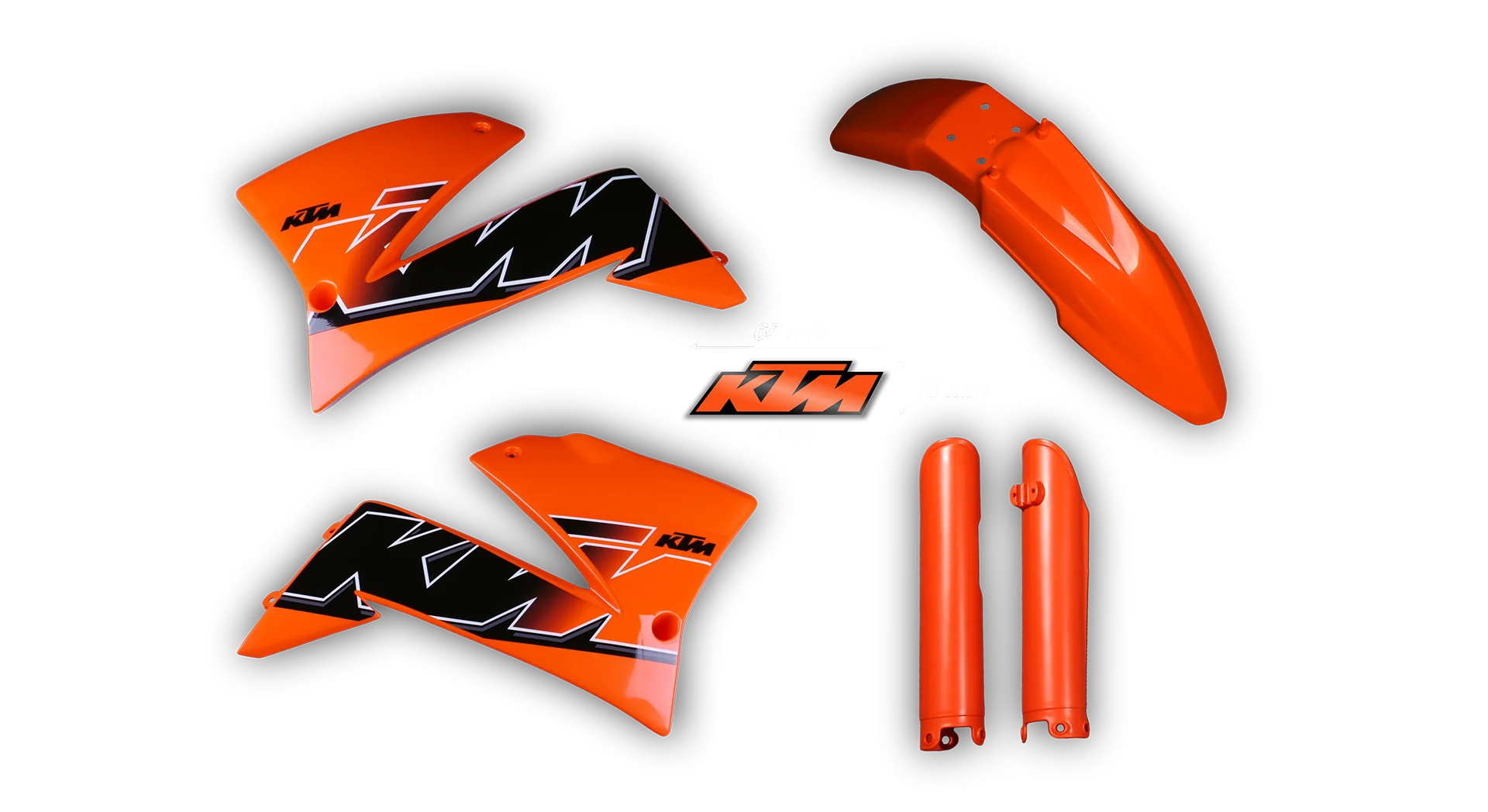 Plastics Kit - KTM - LC4 625-660 SMC - 2005-2008 - Full Kit - Orange Replica 2
