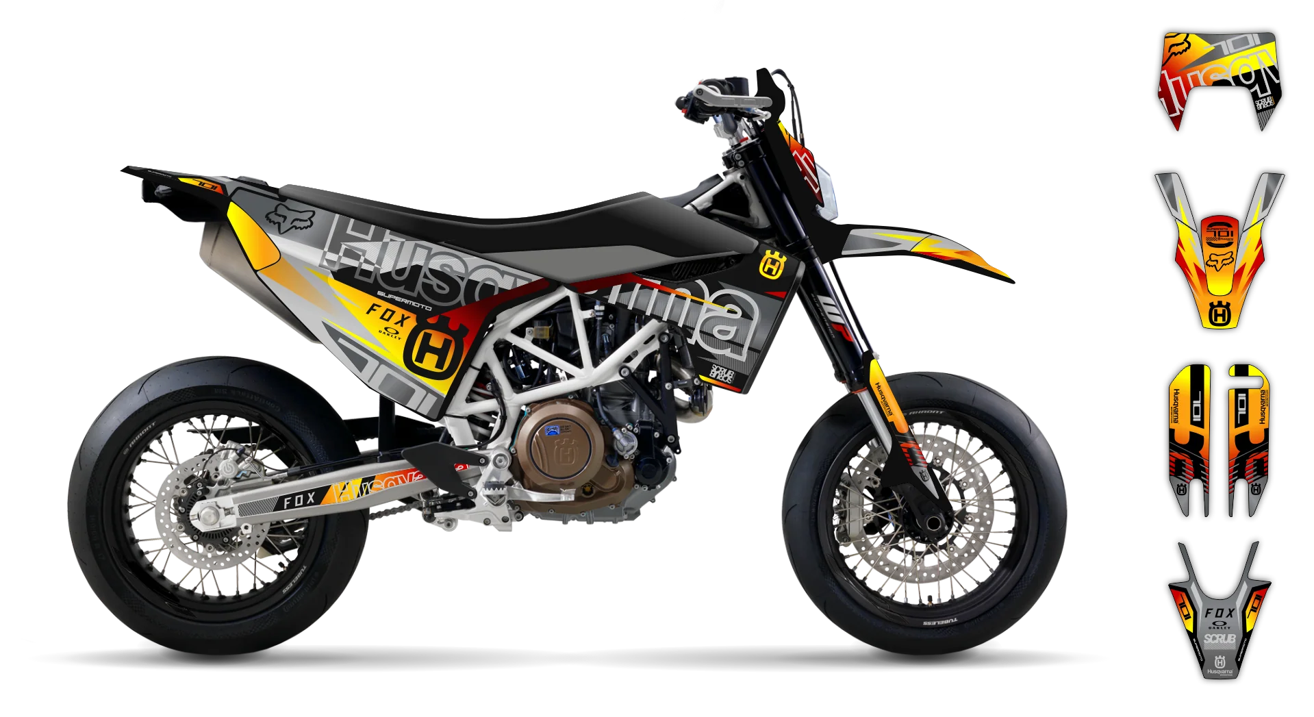 Graphics Kit - Husqvarna 14-> SM 701 - 2016-2024 - Typo - R4