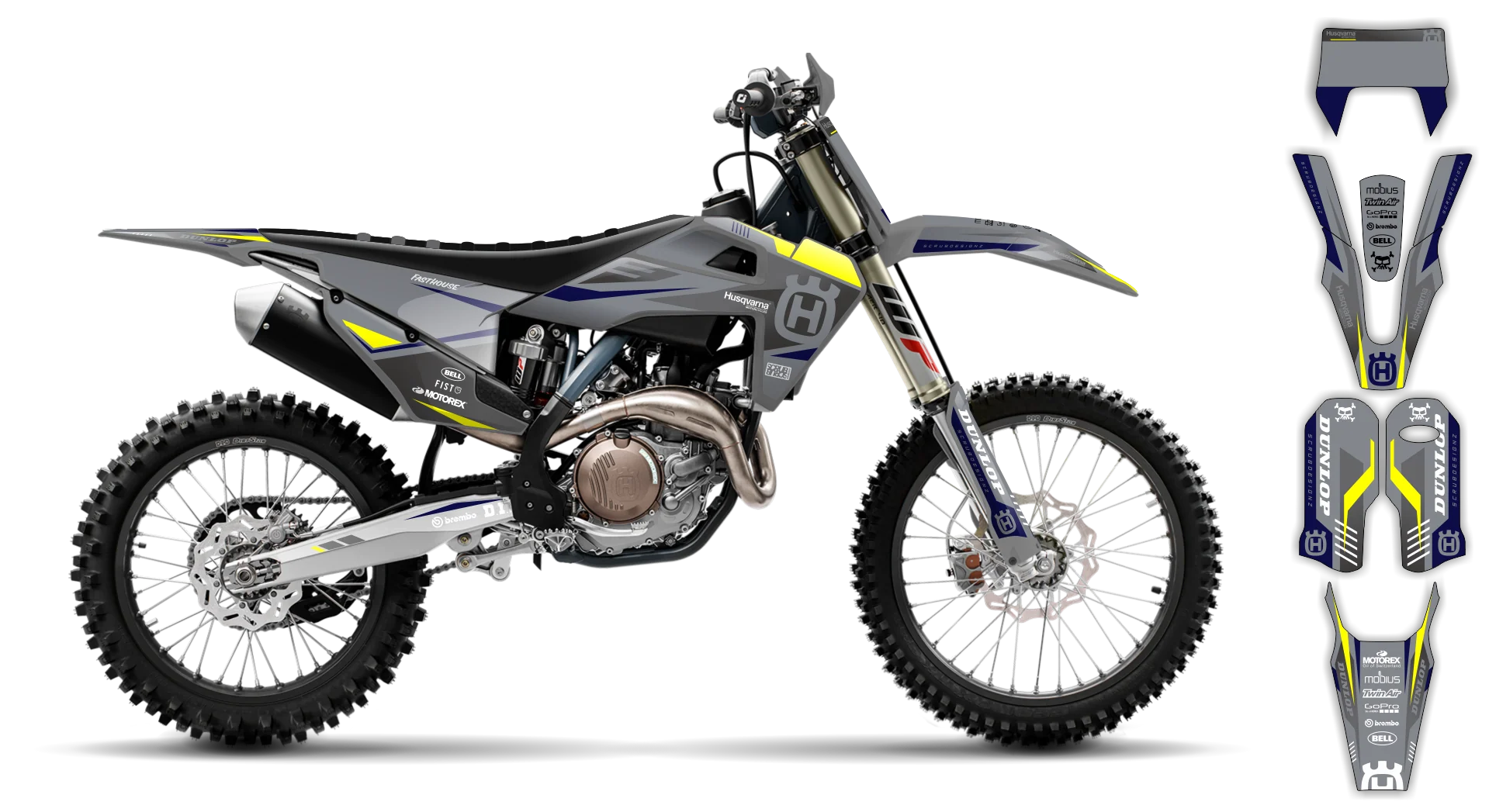 Graphics Kit - Husqvarna 14-> TE-FE Series - 2020-2023 - Blind - R2