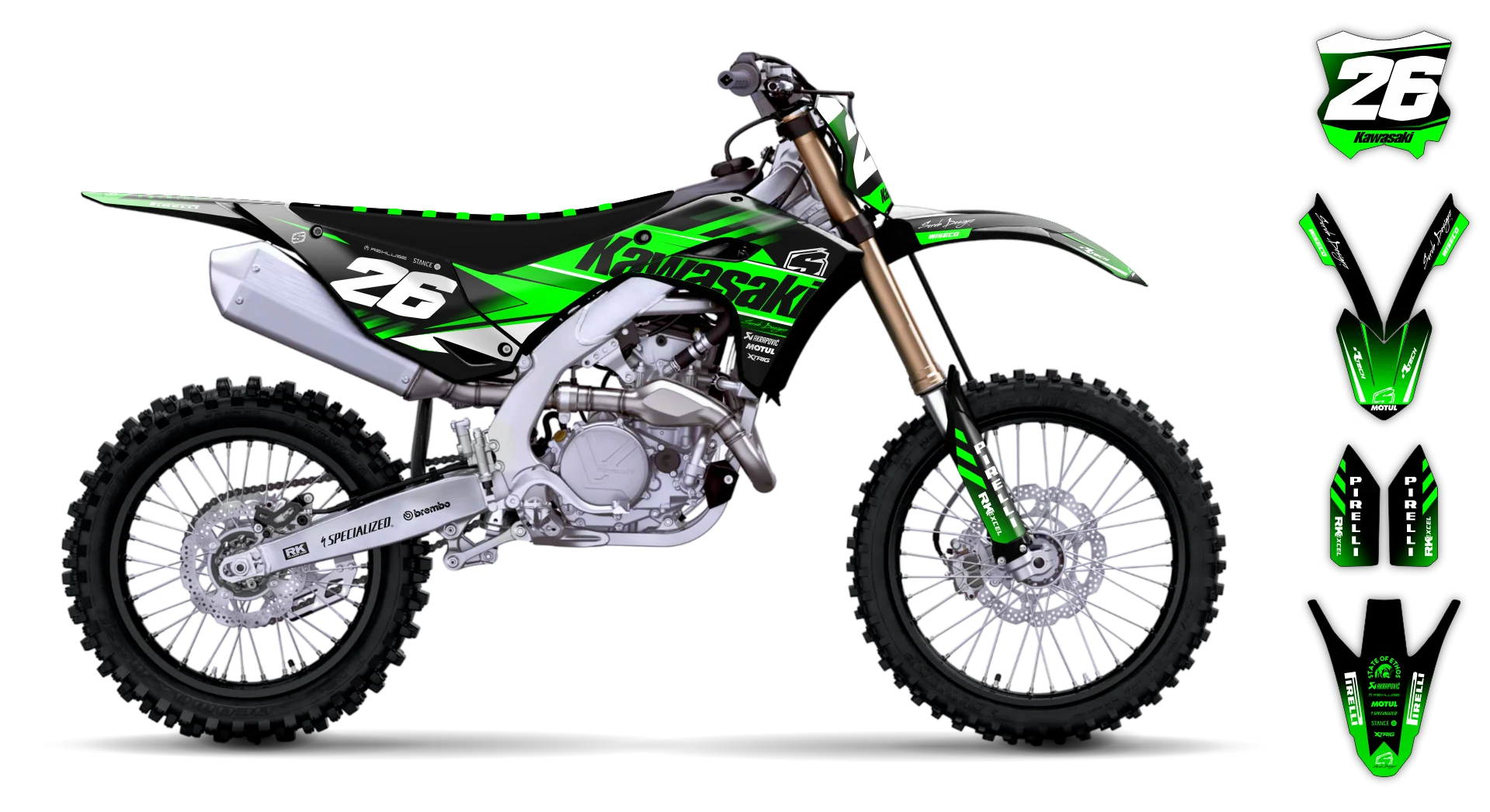 Graphics Kit - Kawasaki - KX 450F - 2024-2025 - Keryaco - R2