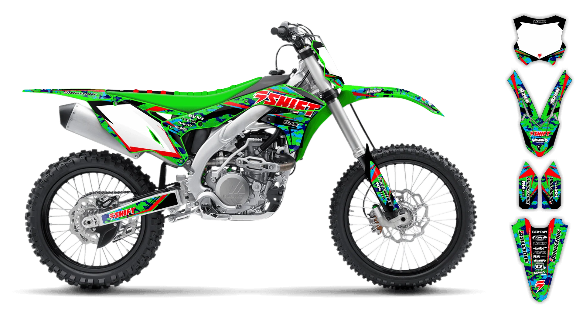 Graphics Kit - Kawasaki - KX 450F - 2016-2018 - Step Up - LE