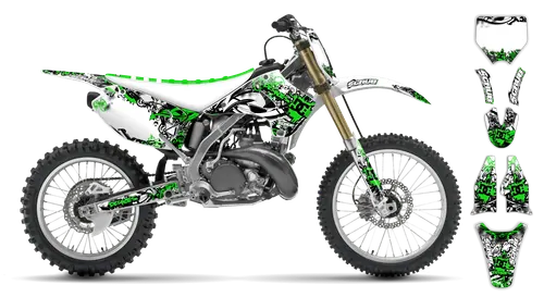 Graphics Kit - Kawasaki - KX 125 - 1994-1995 - Attack - ST