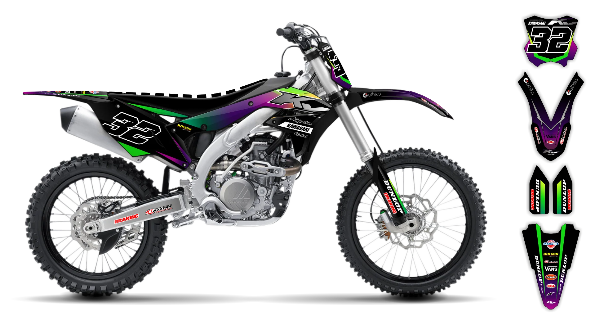 Graphics Kit - Kawasaki - KX 450F - 2016-2018 - Rampage - R3