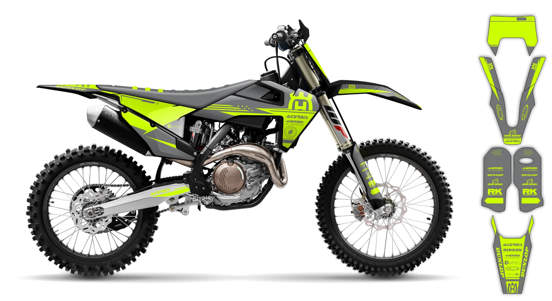 Graphics Kit - Husqvarna 14-> TC-FC-FX Series - 2019-2022 - Fluo H14 - LE