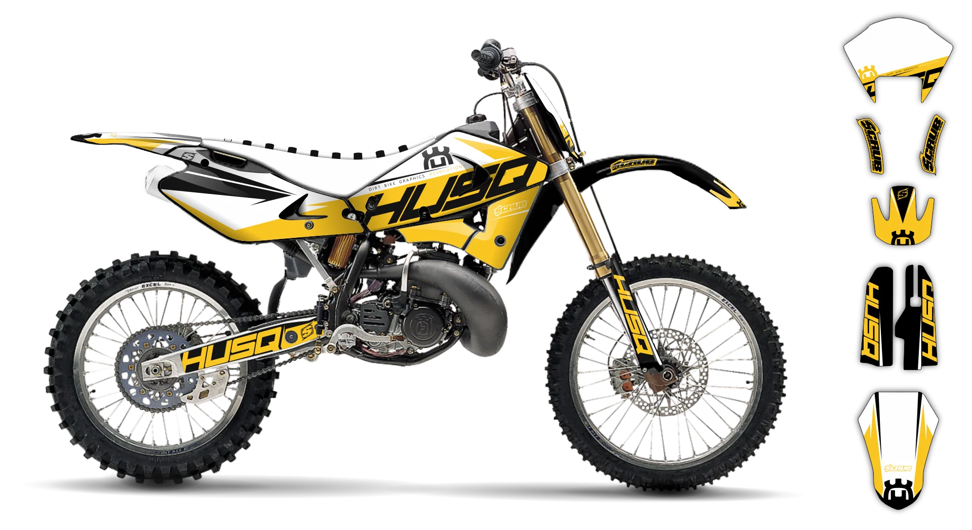 Graphics Kit - Husqvarna 97-04 - WR-250 - 2000-2004 - H-SE1089 - LE