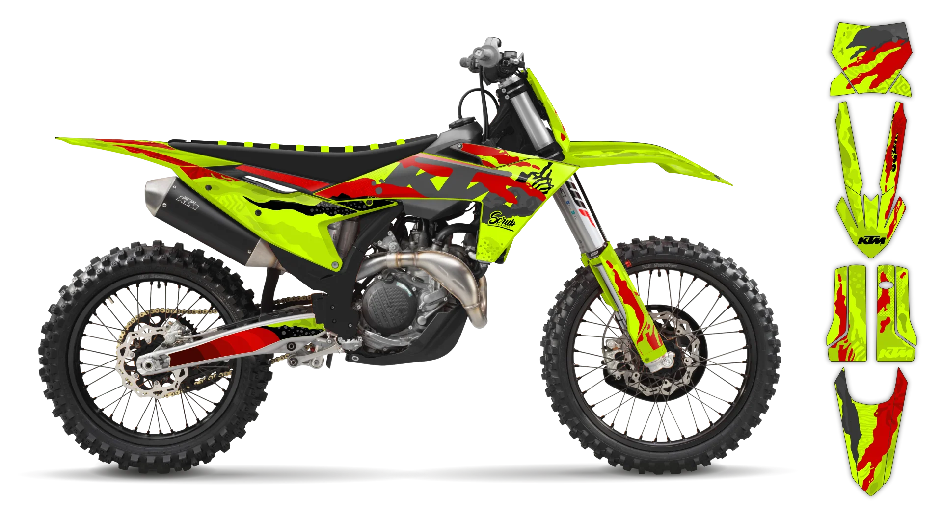 Graphics Kit - KTM - SX SX-F / XC XC-F - 2015 - Fluo Kaleido - R1