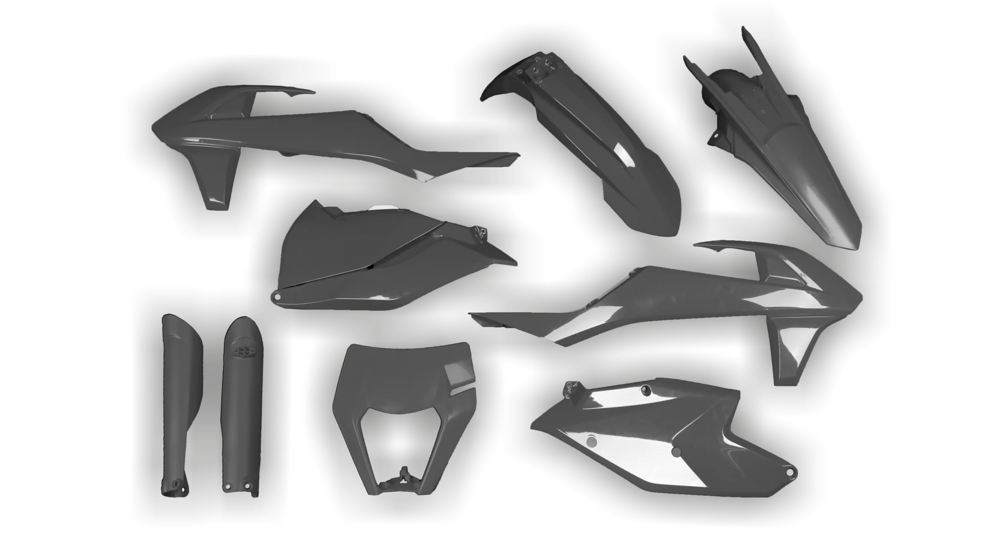 Plastics Kit - KTM - EXC EXC-F / XC-W XCF-W - 2017-2019 - Full Kit - Grey