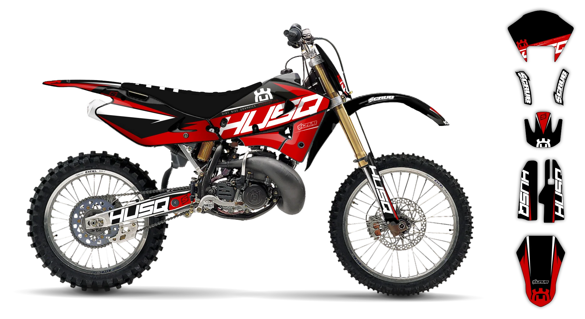 Graphics Kit - Husqvarna 97-04 - WR-125 - 1997-1999 - H-SE1089 - R2