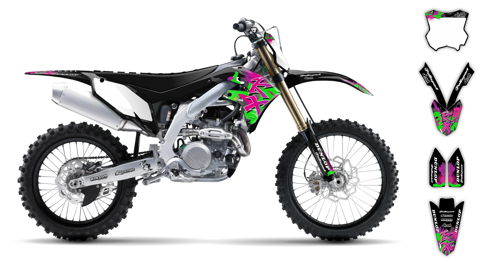 Graphics Kit - Kawasaki - KX 100 - 2022-2024 - SE1048 - LE