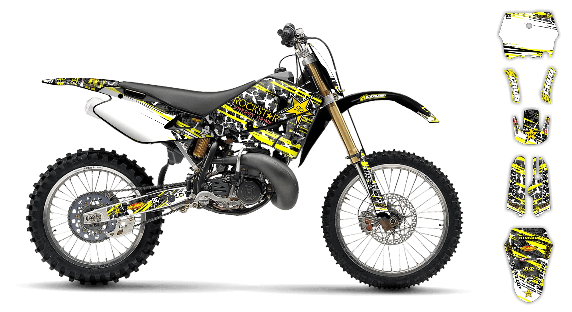 Graphics Kit - Husqvarna 97-04 - WR-125 - 1997-1999 - Rockstar - LE