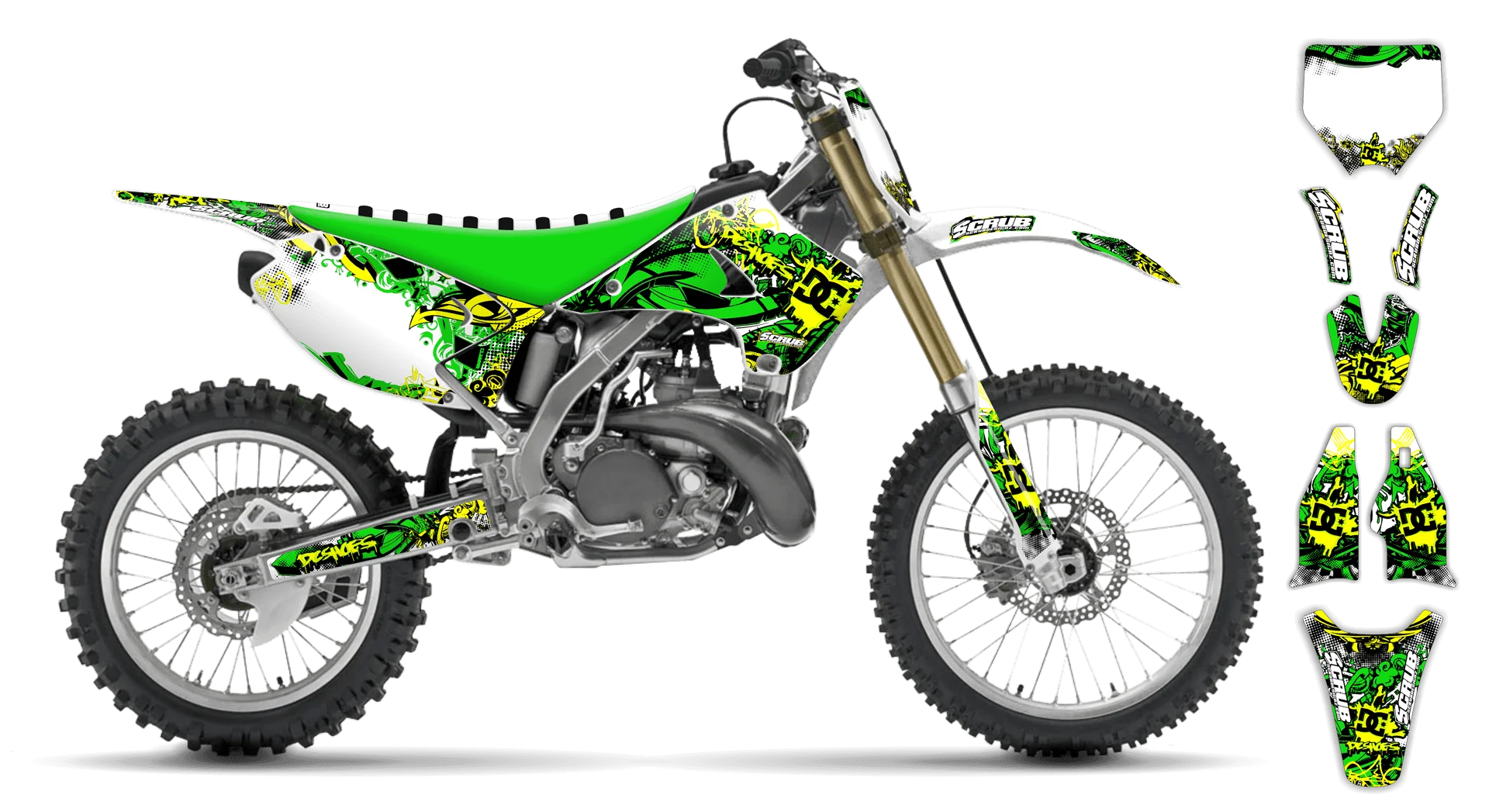 Graphics Kit - Kawasaki - KX 125 - 1994-1995 - Attack - R1