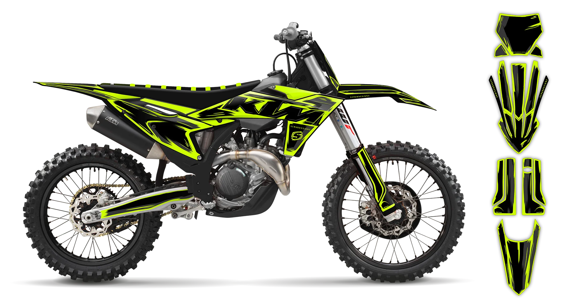 Graphics Kit - KTM - SX SX-F / XC XC-F - 2007-2010 - Fluo Artlex - R1