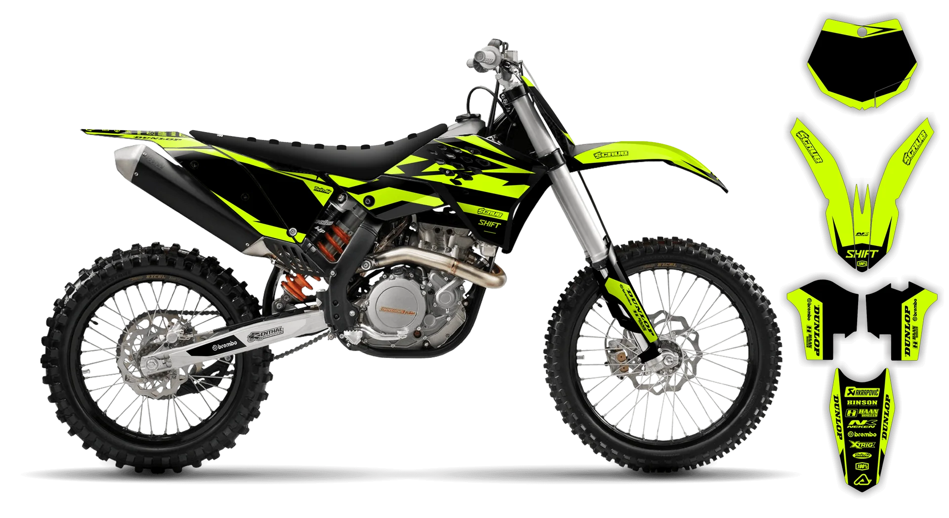 Graphics Kit - KTM - SX SX-F / XC XC-F - 2007-2010 - Fluo SE1025 - LE