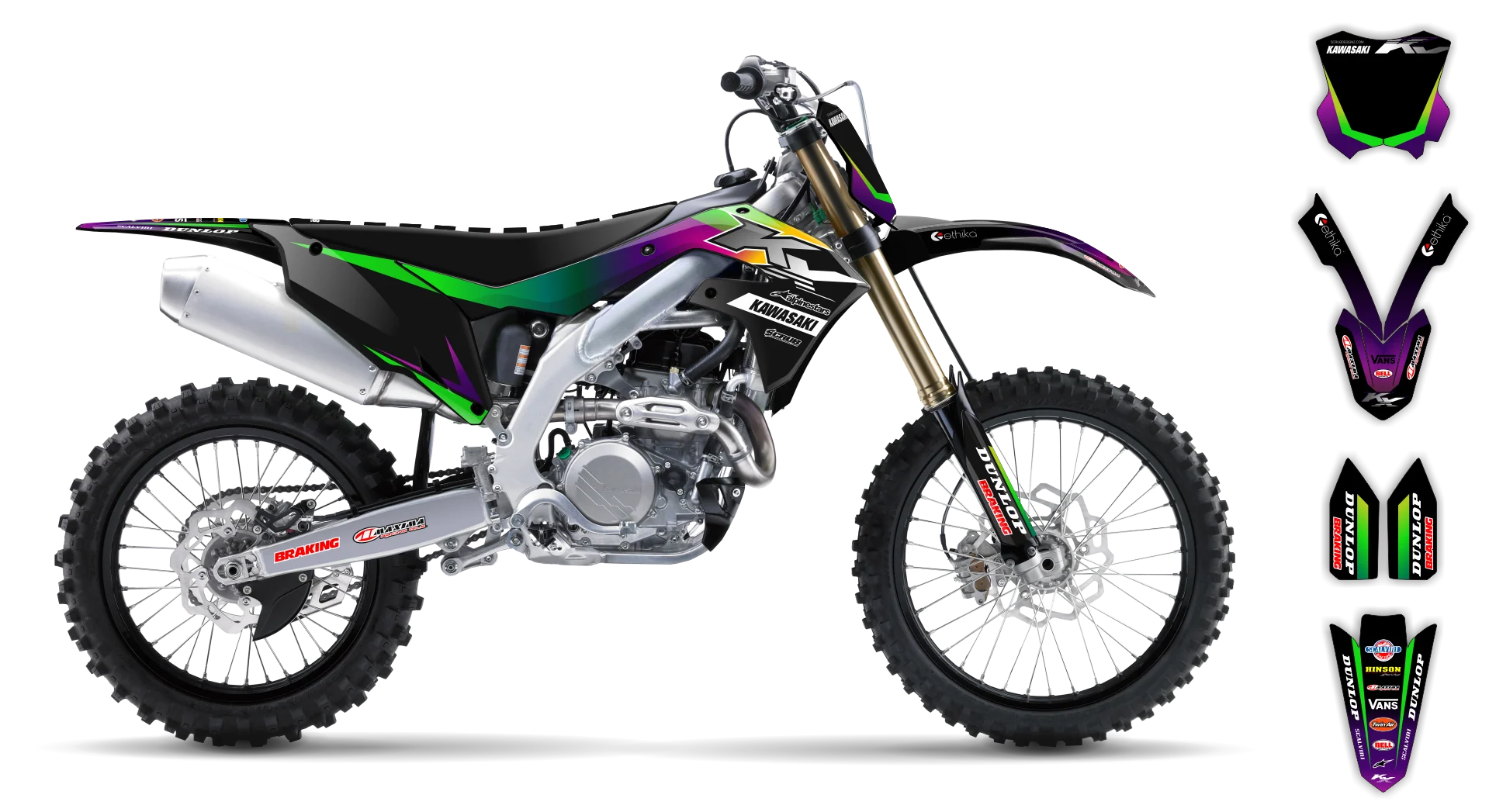 Graphics Kit - Kawasaki - KX 250F - 2021-2024 - Rampage - R3
