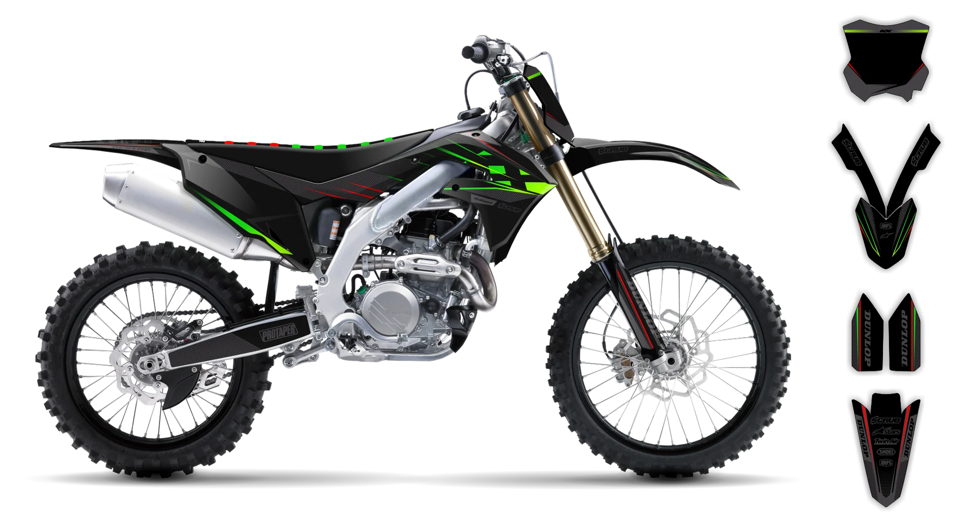 Graphics Kit - Kawasaki - KX 125 - 1996-1998 - SE1067 - LE