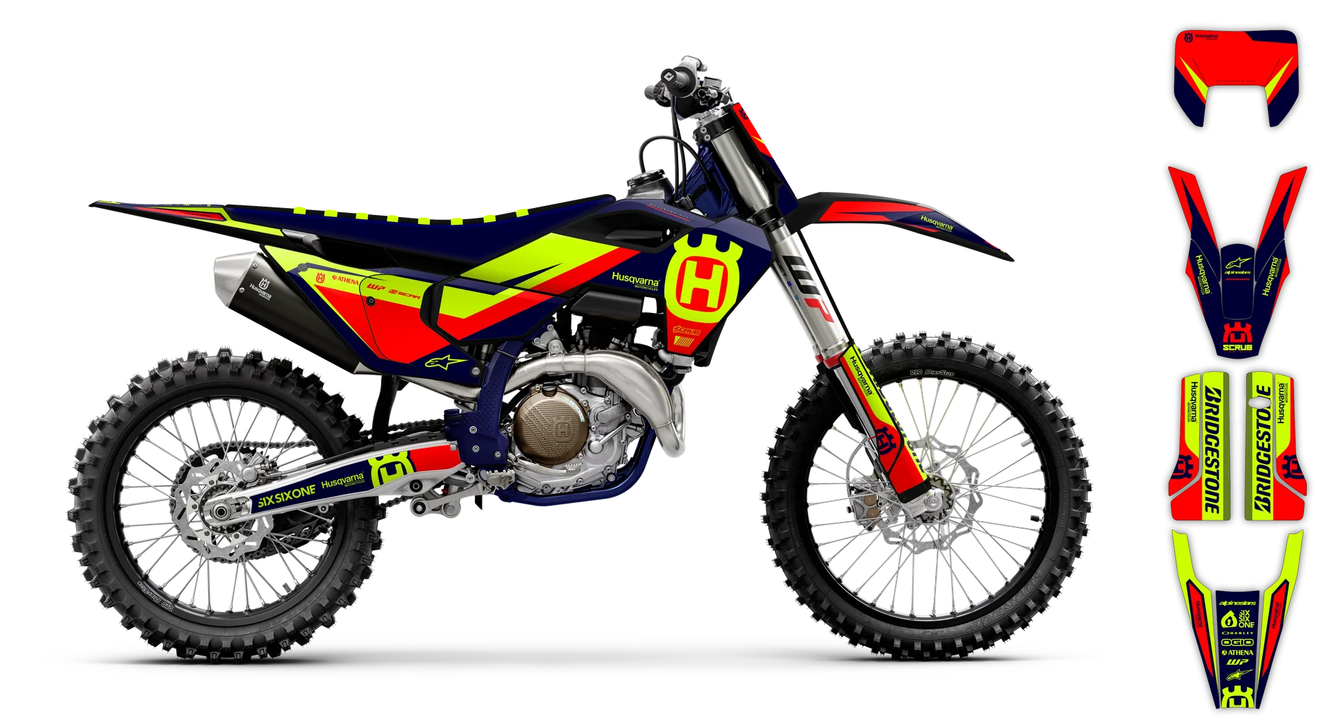 Graphics Kit - Husqvarna 14-> TE-FE Series - 2024 - Fluo H15 - R1