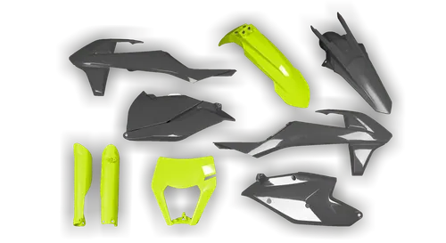 Plastics Kit - KTM - EXC EXC-F / XC-W XCF-W - 2017-2019 - Full Kit - Fluo Yellow Grey