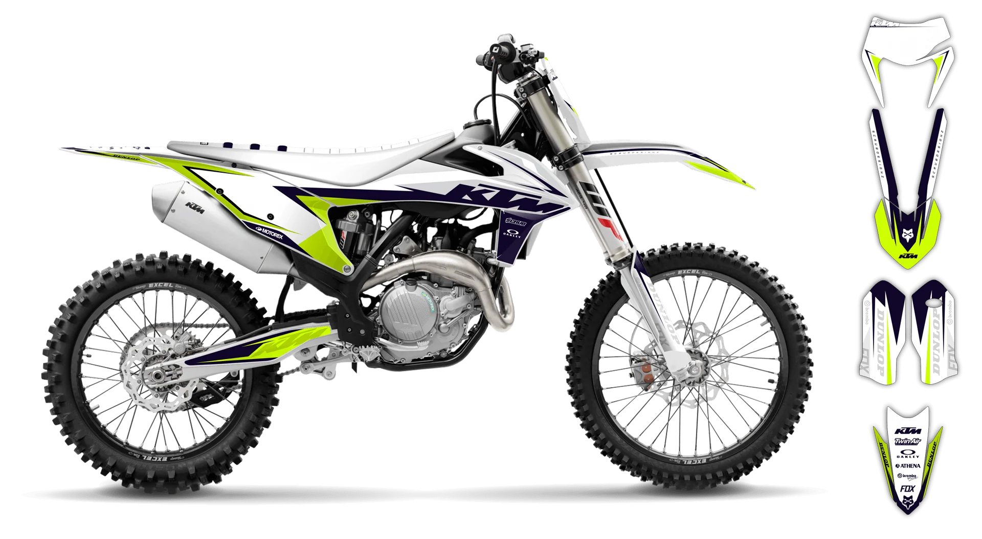 Graphics Kit - KTM - EXC EXC-F / XC-W XCF-W - 2020-2023 - Fluo K-SE1083 - R1