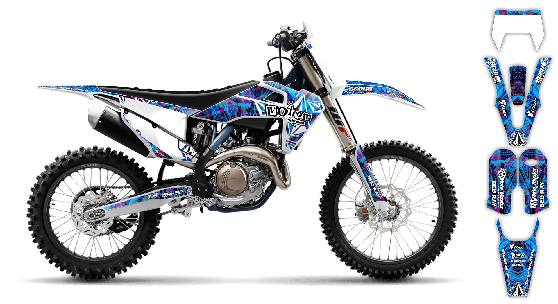 Graphics Kit - Husqvarna 14-> TE-FE Series - 2020-2023 - Volcom - LE