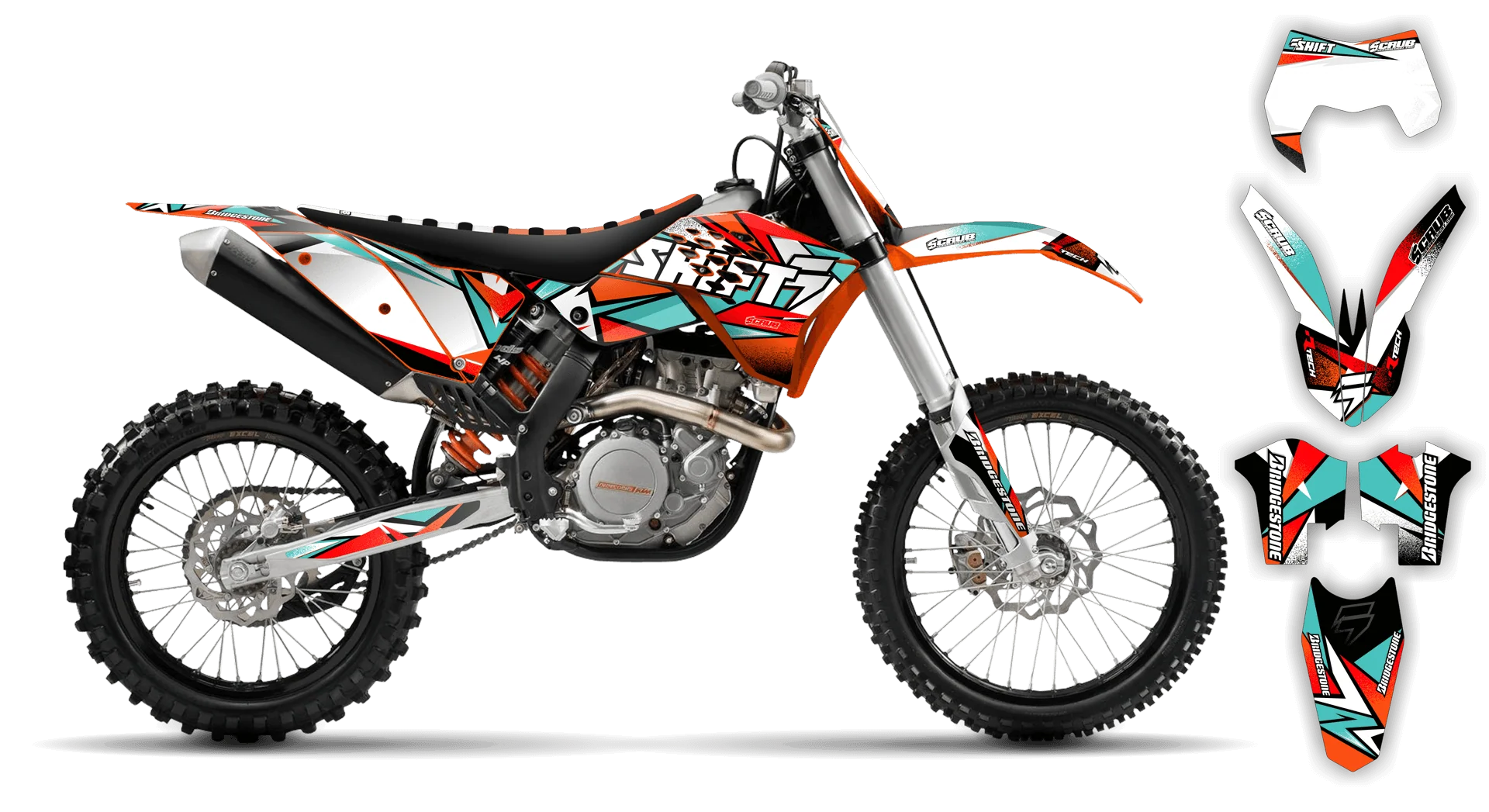 Graphics Kit - KTM - EXC EXC-F / XC-W XCF-W - 2008-2011 - X-Rut - R1