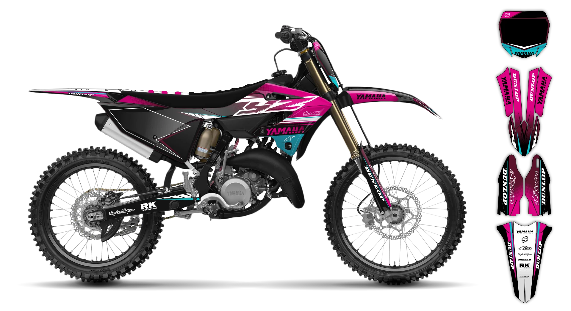 Graphics Kit - Yamaha - YZ 125-250 Restyle 2 - 2008-2014 - Boognish - R2