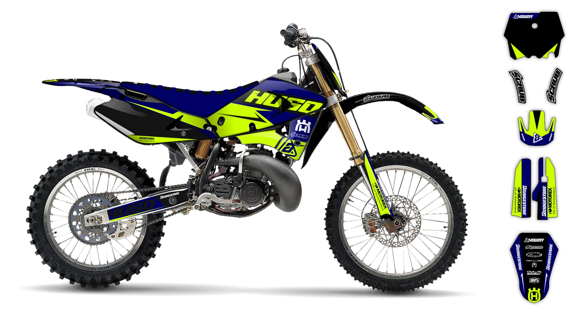 Graphics Kit - Husqvarna 97-04 - WR-125 - 1995-1996 - Fluo H-SE1060 - LE