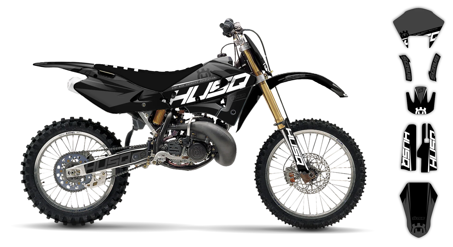 Graphics Kit - Husqvarna 97-04 - WR-125 - 1997-1999 - H-SE1089 - R1