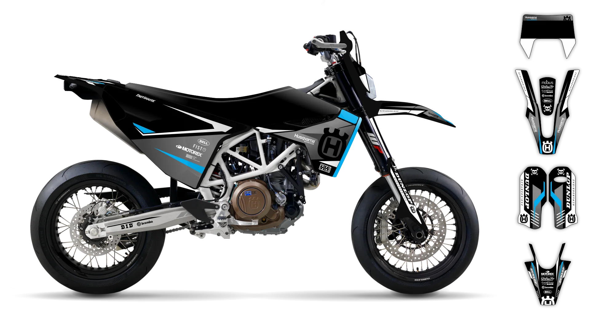 Graphics Kit - Husqvarna 14-> EN 701 - 2016-2024 - Blind - R4