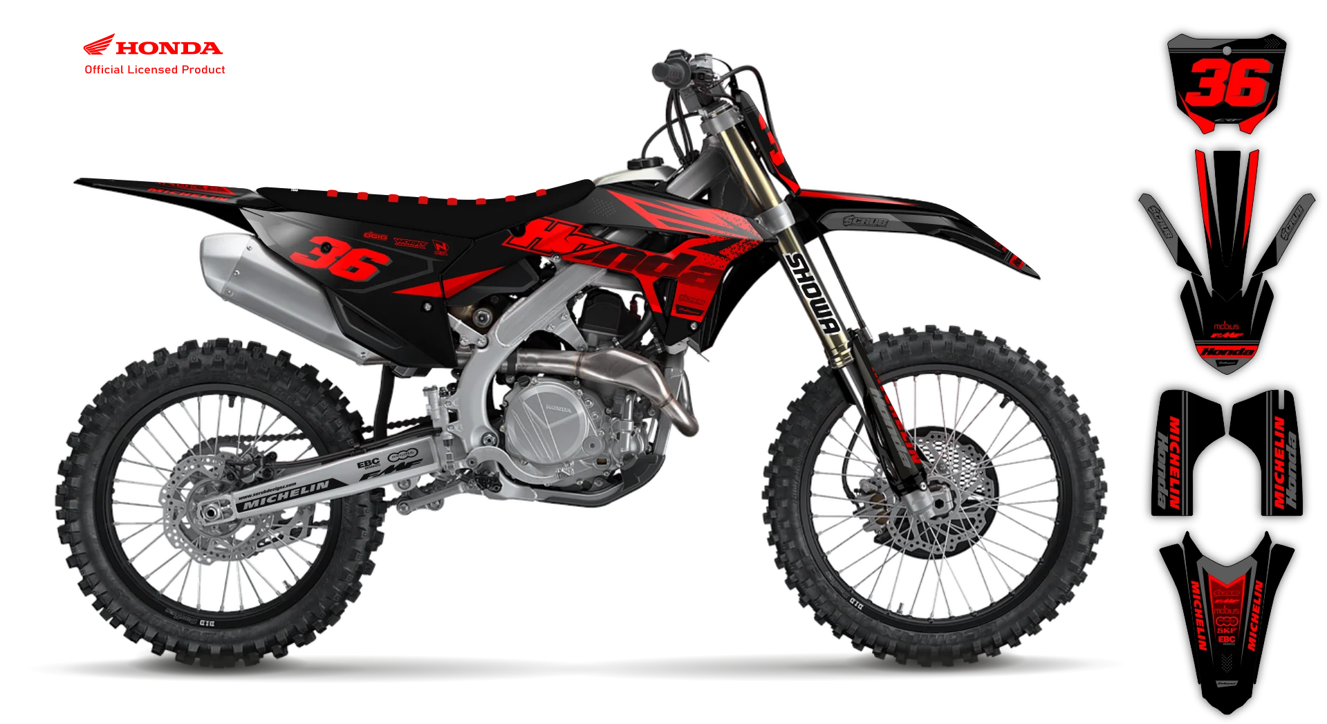 Graphics Kit - Honda - CRF 450R - 2022-2024 Restyle - SE1064 - R1