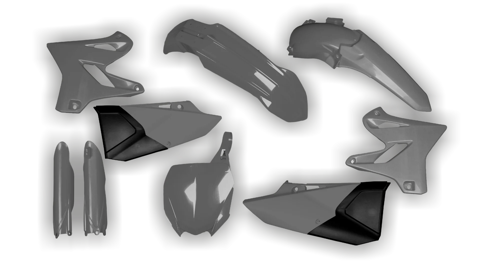 Plastics Kit - Yamaha - YZ 125 - 2015-2020 - Full Kit - Grey