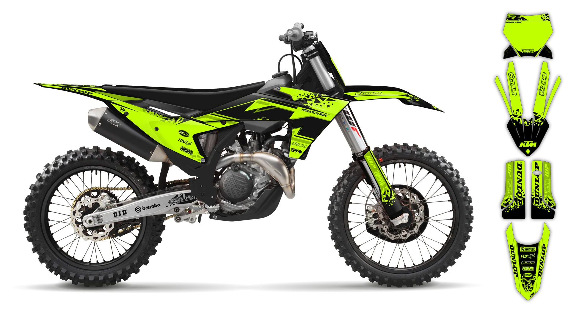 Graphics Kit - KTM - SX SX-F / XC XC-F - 2023-2024 - Fluo K6 - R1