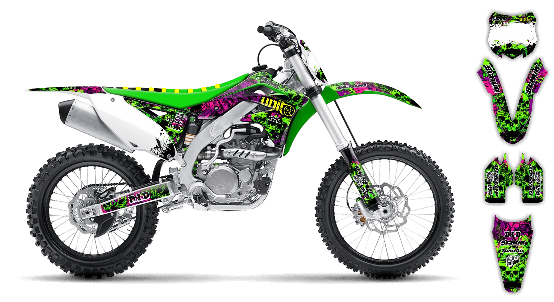 Graphics Kit - Kawasaki - KX 450F - 2006-2008 - Wasabi - R1