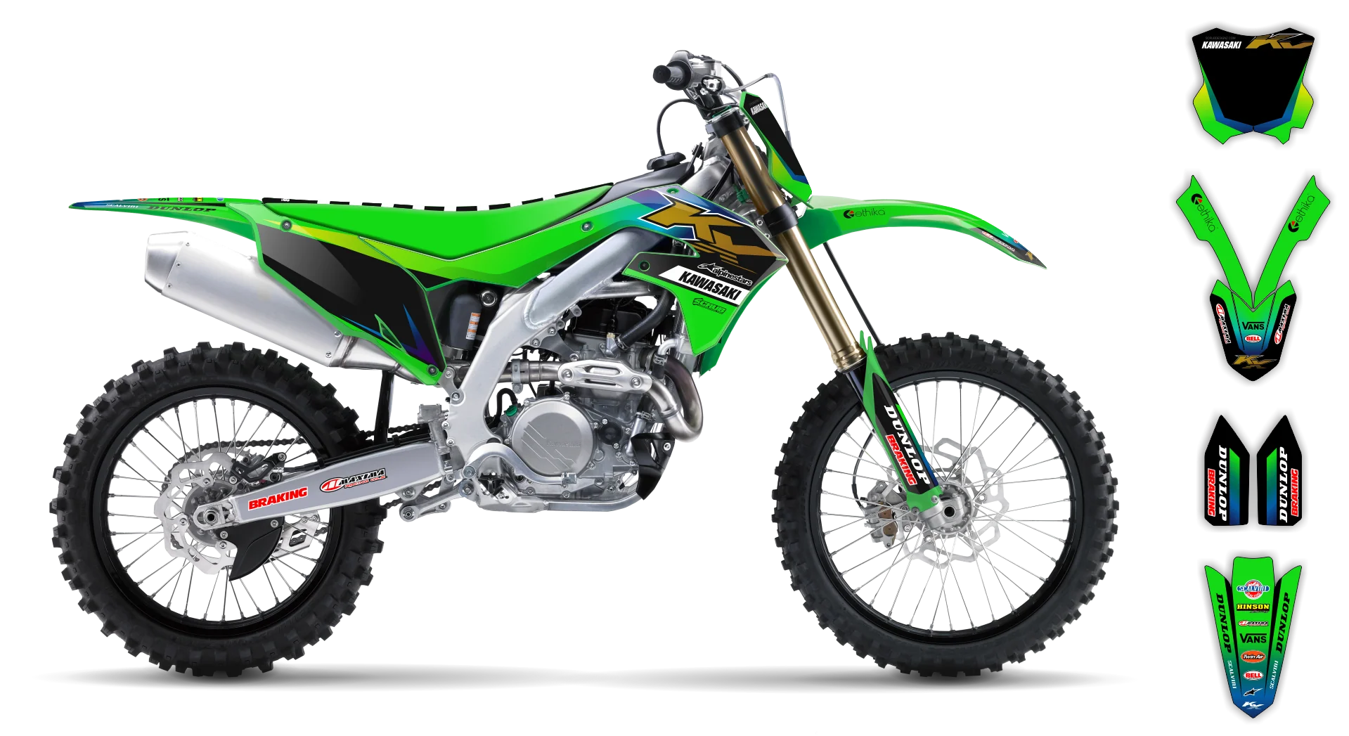 Graphics Kit - Kawasaki - KX 250F - 2021-2024 - Rampage - LE