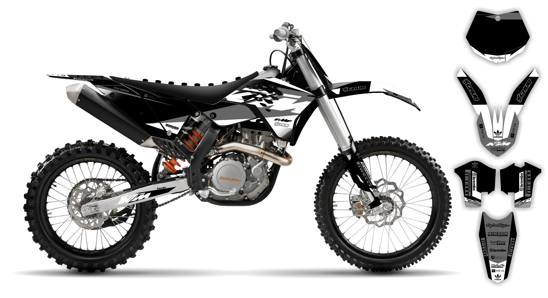 Graphics Kit - KTM - SX SX-F / XC XC-F - 2007-2010 - K15 - R4