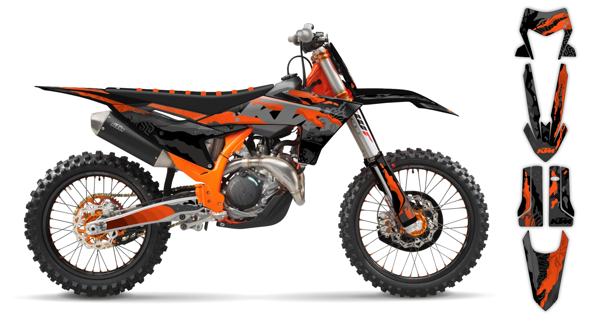 Graphics Kit - KTM - EXC EXC-F / XC-W XCF-W - 2012-2013 - Kaleido - R2