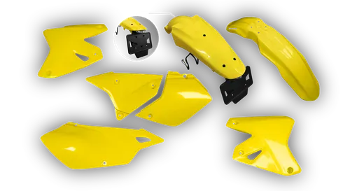 Plastics Kit - Suzuki - DRZ 400 Enduro - 1999-2024 - Full Kit - Yellow LED