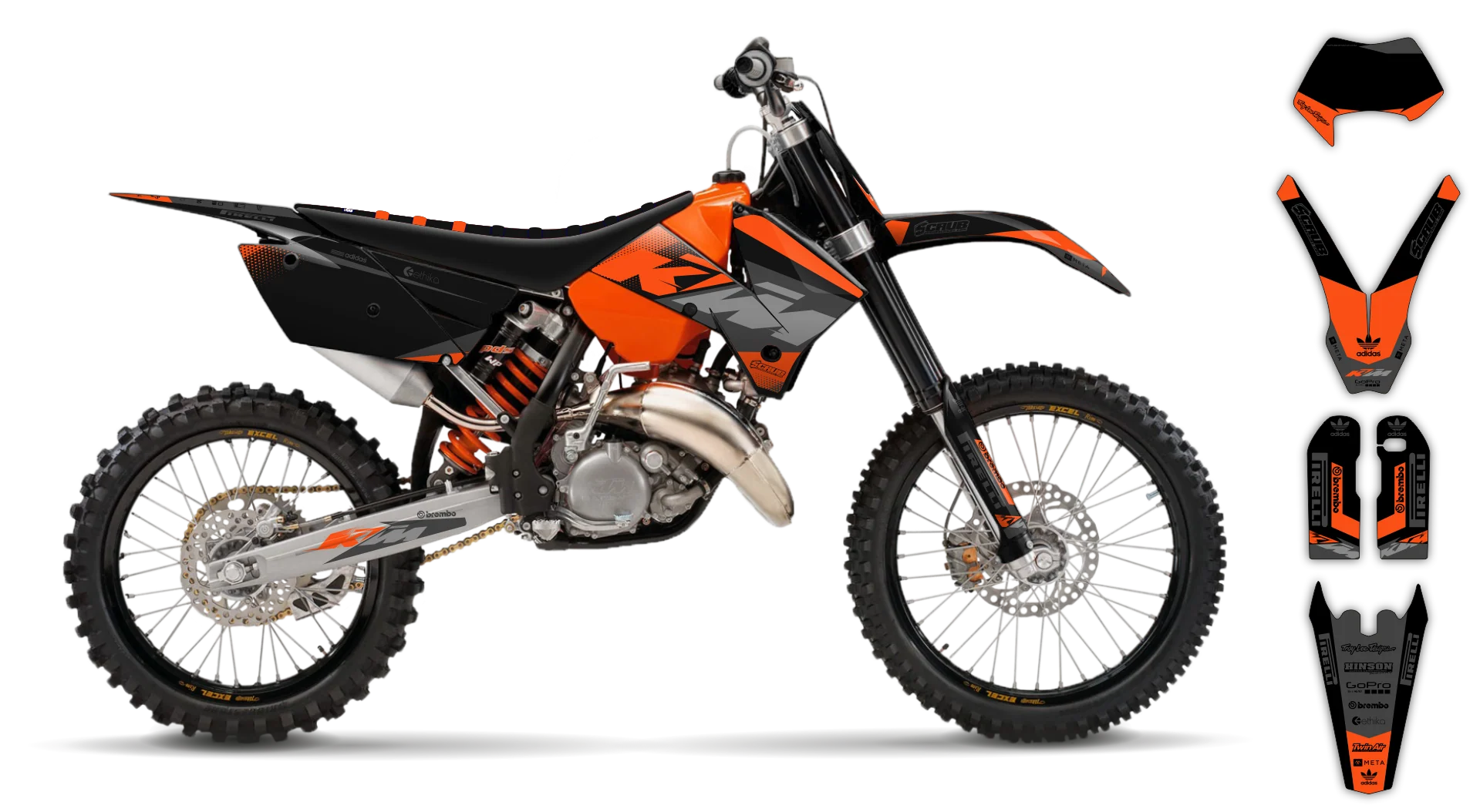 Graphics Kit - KTM - EXC EXC-F / XC-W XCF-W - 2005-2007 - K15 - R2