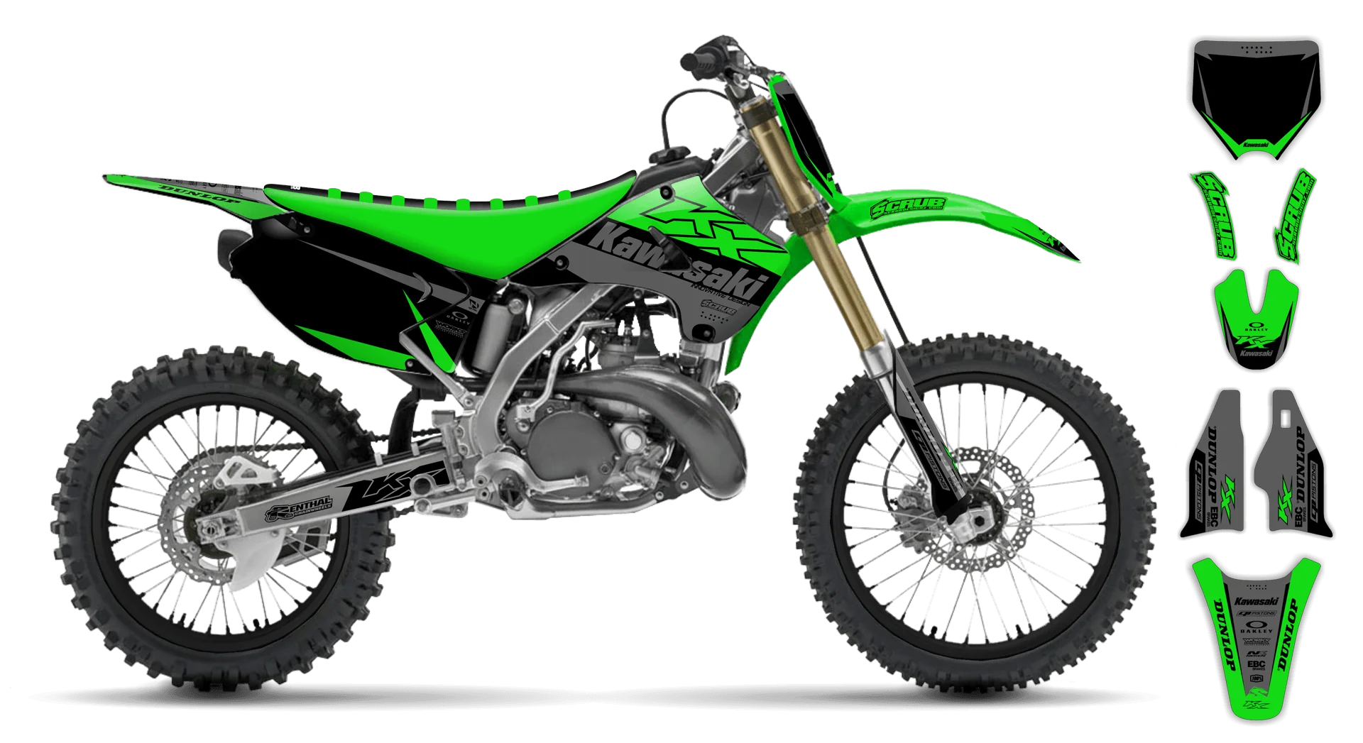 Graphics Kit - Kawasaki - KX 100 - 2022-2024 - Zuniper - LE