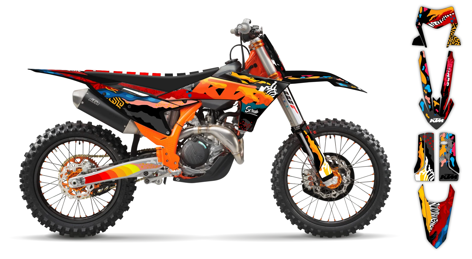 Graphics Kit - KTM - EXC EXC-F / XC-W XCF-W - 2012-2013 - Kaleido - R1