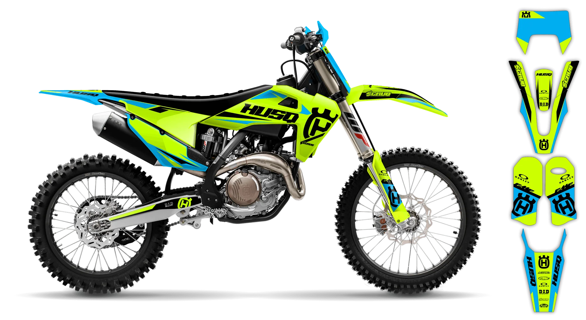 Graphics Kit - Husqvarna 14-> TE-FE Series - 2020-2023 - Fluo H-SE1056 - LE
