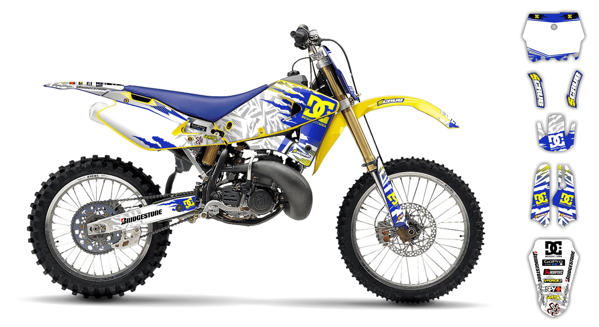 Graphics Kit - Husqvarna 97-04 - WR-125 - 2000-2004 - Kicker - LE