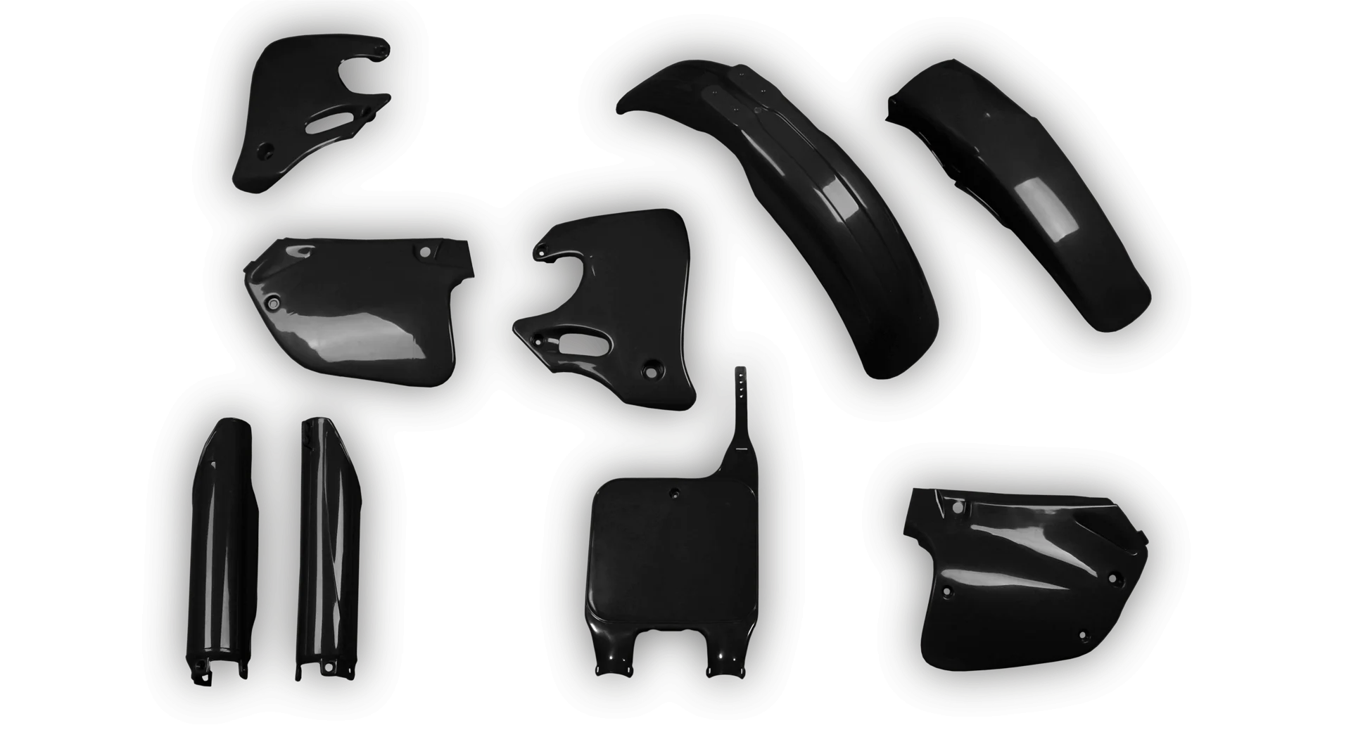 Plastics Kit - Honda - CR 250R - 1992-1994 - Full Kit - Black (Inverted)