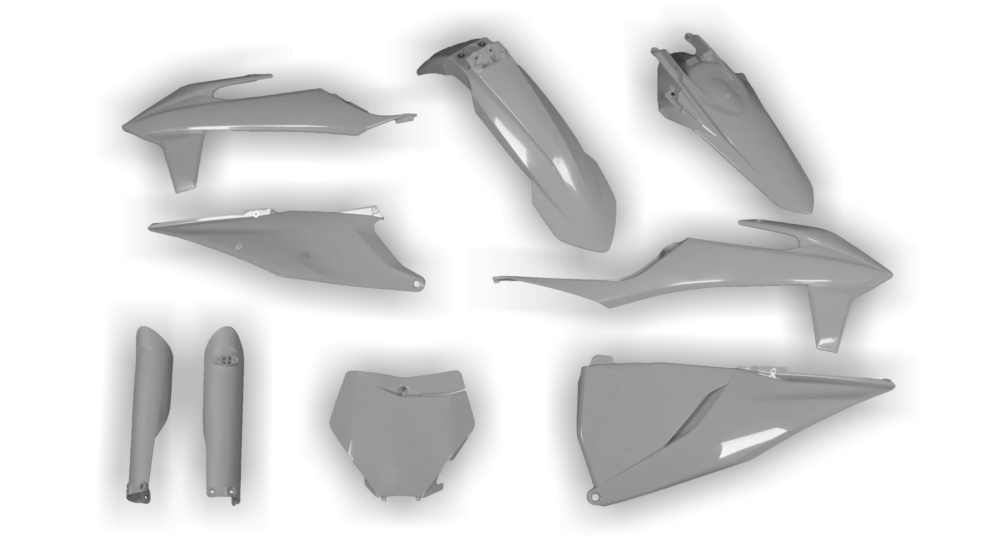 Plastics Kit - KTM - SX SX-F / XC XC-F - 2019-2022 - Full Kit - Light Grey